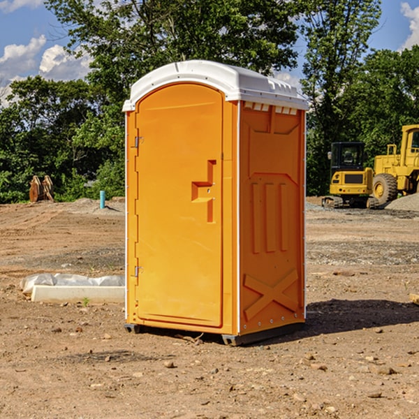 how often are the portable restrooms cleaned and serviced during a rental period in Greeley County KS